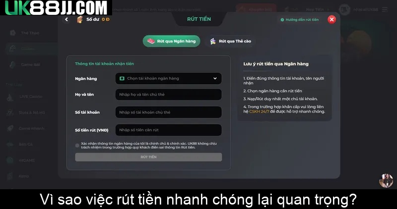 Vì sao việc rút tiền nhanh chóng lại quan trọng